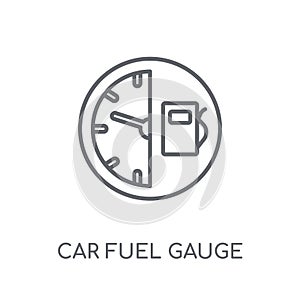 car fuel gauge linear icon. Modern outline car fuel gauge logo c