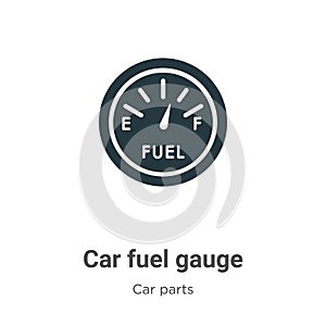 Car fuel gauge vector icon on white background. Flat vector car fuel gauge icon symbol sign from modern car parts collection for