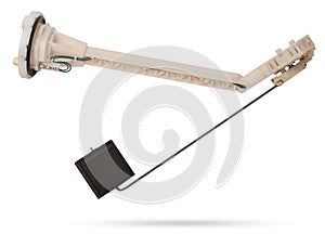 Car fuel gauge on a white isolated background. Catalog of used spare parts for vehicles