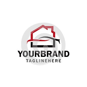 Car garage, workshop, car, home or house garage, workshop logo