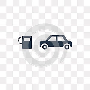Car at Gas Station vector icon isolated on transparent background, Car at Gas Station transparency concept can be used web and m