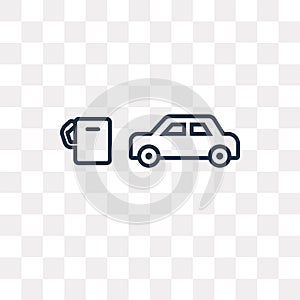 Car at Gas Station vector icon isolated on transparent background, linear Car at Gas Station transparency concept can be used web