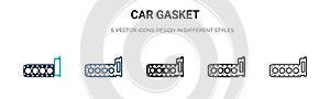 Car gasket icon in filled, thin line, outline and stroke style. Vector illustration of two colored and black car gasket vector photo