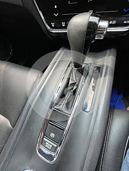 Car gear stick on parking mode, Mechanism of switching modes of automatic transmission car, Top view