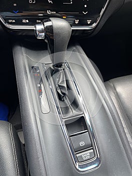 Car gear stick on parking mode, Mechanism of switching modes of automatic transmission car, Top view