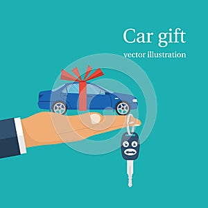 Car gift concept vector