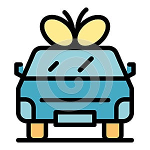 Car gift icon vector flat