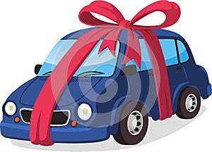 Car gift with ribbon