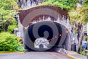 Car Going Through Tunnel