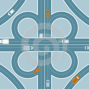 Car GPS Monitoring Top View Concept