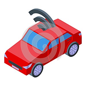 Car gps tracker icon isometric vector. Navigation city