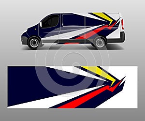 Car graphic abstract stripe designs vector. abstract lines design concept for truck and vehicles van graphics vinyl wrap