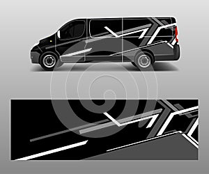 Car graphic abstract stripe designs vector. abstract lines design concept for truck and vehicles van graphics vinyl wrap photo