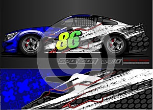 Car graphic background vector. abstract race style livery design for vehicle vinyl sticker wrap