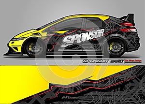 Car graphic background vector. abstract race style livery design for vehicle vinyl sticker wrap