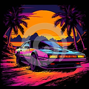 car  graphic for t-shirt or etc.