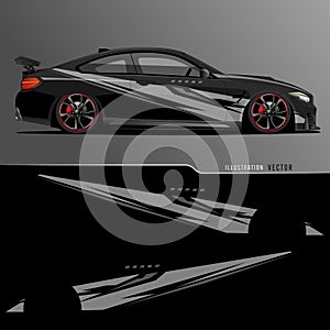 Car graphic vector. abstract lines with black background design for vehicle vinyl wrap