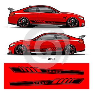 Car graphic vector. abstract lines with gray background design for vehicle vinyl wrap_20200322