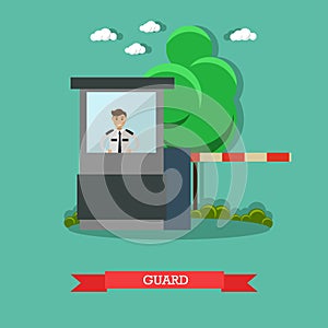 Car guard concept vector illustration in flat style