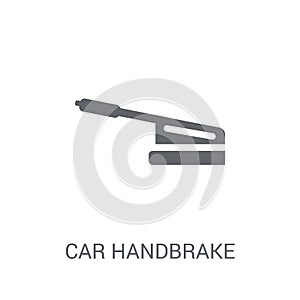 car handbrake icon. Trendy car handbrake logo concept on white b