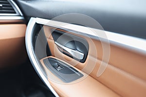 Car handle and window lifter button in luxury car