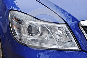 Car headlamp blue photo