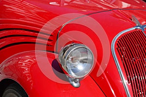 Car headlamp and grill detail