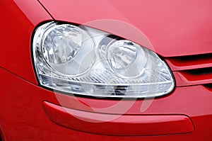 Car headlamp red photo