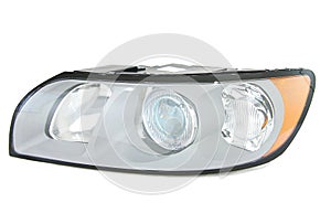 car headlamps against white background