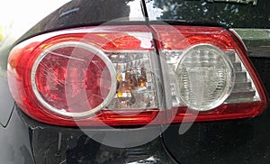 Car headlight, close up of a car headlight