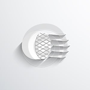 Car headlight flat icon.