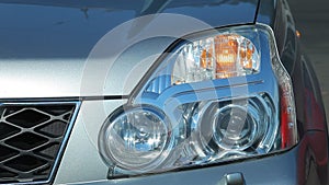 Car headlight with xenon headlights.