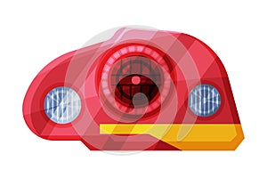 Car Headlights, Rare Headlamps, Brake Lights Flat Style Vector Illustration on White Background