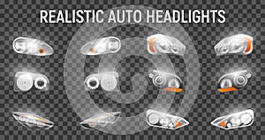 Car Headlights Realistic Set