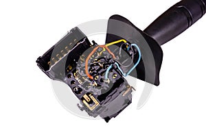 Car headlights or windshield wipers switch isolated on a white background