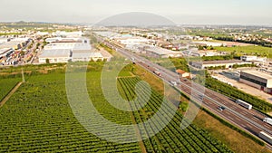 Car highway road grape vine drone