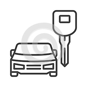 Car Hire vector concept thin line icon or symbol