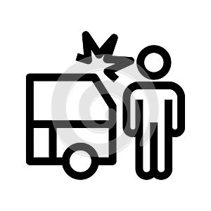 Car Hit icon or logo isolated sign symbol vector illustration