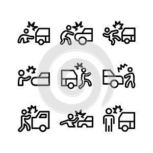 Car Hit icon or logo isolated sign symbol vector illustration