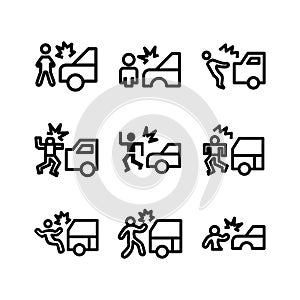 Car Hit icon or logo isolated sign symbol vector illustration