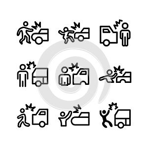 Car Hit icon or logo isolated sign symbol vector illustration