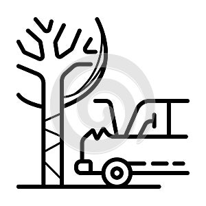 The car hit the tree. accident