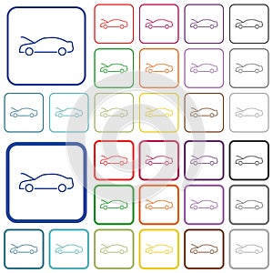 Car hood open dashboard indicator outlined flat color icons photo