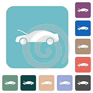 Car hood open dashboard indicator rounded square flat icons photo