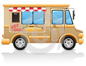 Car hot dog fast food vector illustration