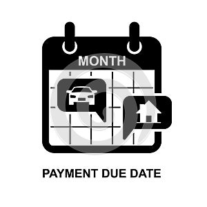 Car and house installment payment icon,installment payment plan concept