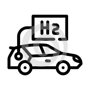 car hydrogen transport line icon vector illustration