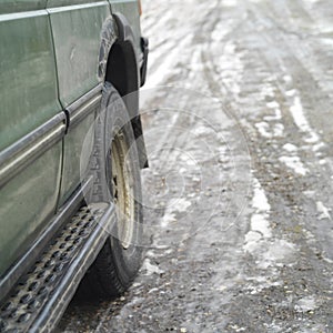 Car On Icey Road