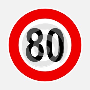 80 max speed road sign photo
