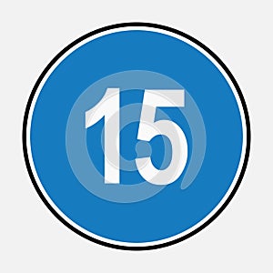 15 speed limit road sign